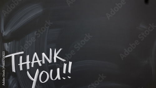 Chalkboard thank you message expressing gratitude for appreciation and recognition for business