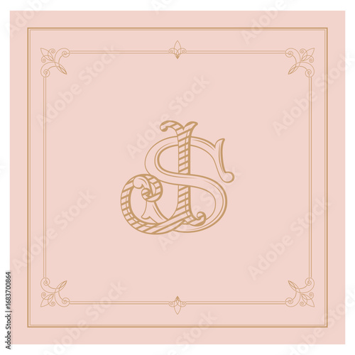 SJ, JS, logo SJ, Letter SJ,  Monogram SJ,Wedding Monogram, Wedding Logo, Logo Design , Monogram Vintage