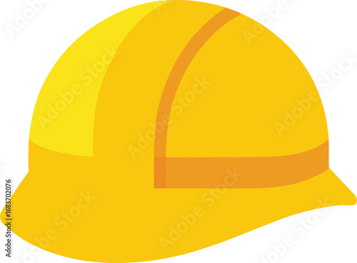 Yellow construction hard hat safety headwear vector illustration for industrial work transparent background