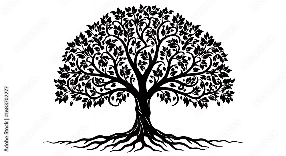 Obraz premium Ornamental tree silhouette