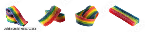 Colorful candy strips candy shop product PNG set, cut out, isolated on transparent background