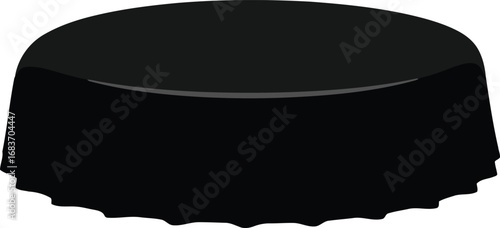 Modern black bottle cap isolated close up studio shot vector
