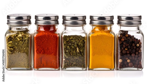 Row of spice jars