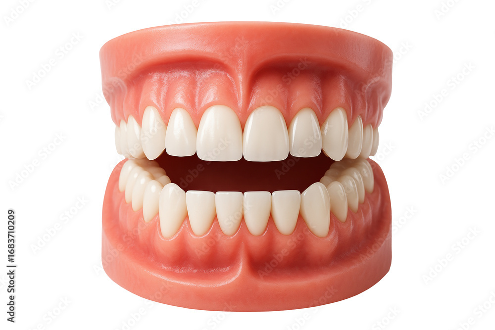 Obraz premium Dental Model Showing Healthy Teeth and Gums for Educational Purposes on Transparent Background for Dental Health Awareness Campaigns