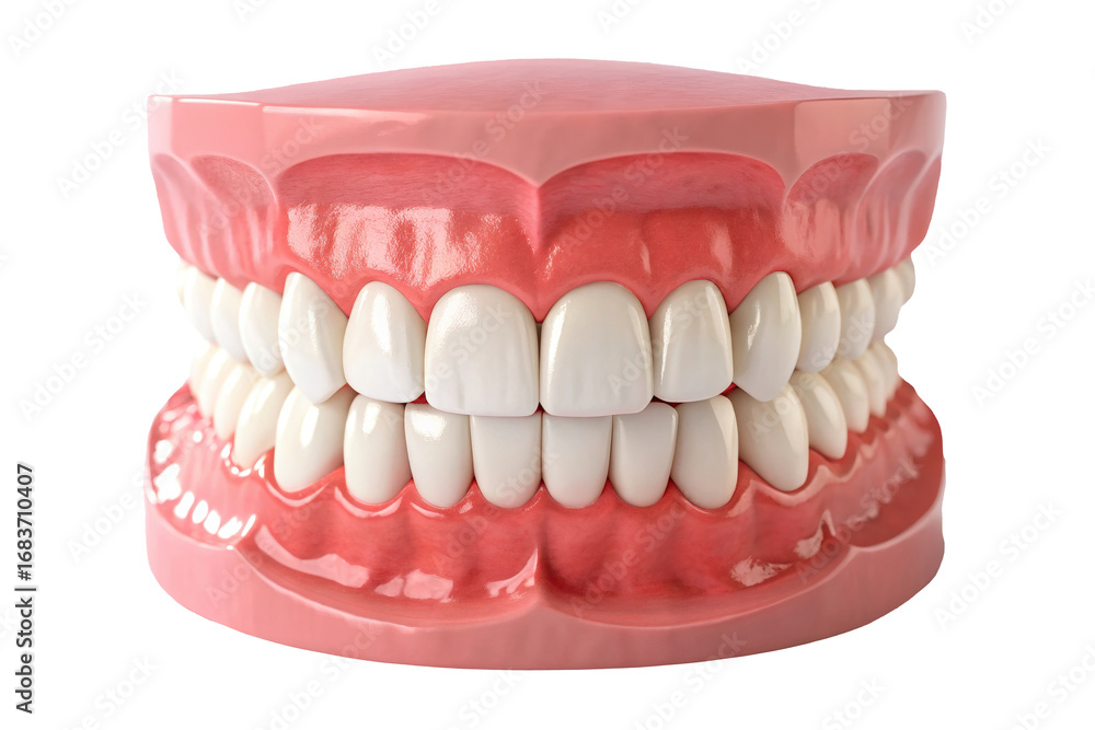 Obraz premium Complete Set of Teeth in Dental Model on Transparent Background for Oral Health Education and Dental Practice Demonstrations