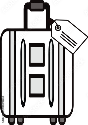 Luggage with tag vector icon