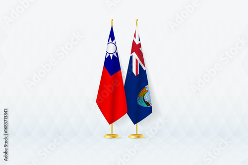 Taiwan and Saint Helena Flags Side by Side, Symbol of International Partnership.