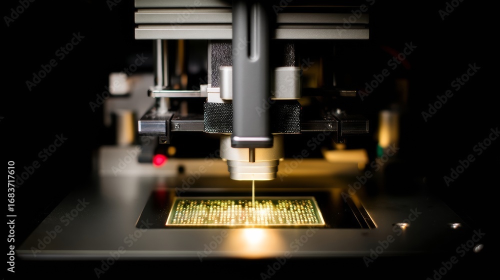 Fototapeta premium An electronic component pick and place machine, commonly known as a chip mounter or AED,