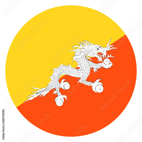 Flag of bhutan circle