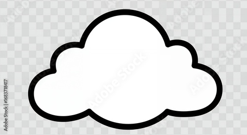 Outlined cartoon cloud graphic