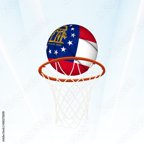 Georgia Flag Basketball Scoring Through Hoop.