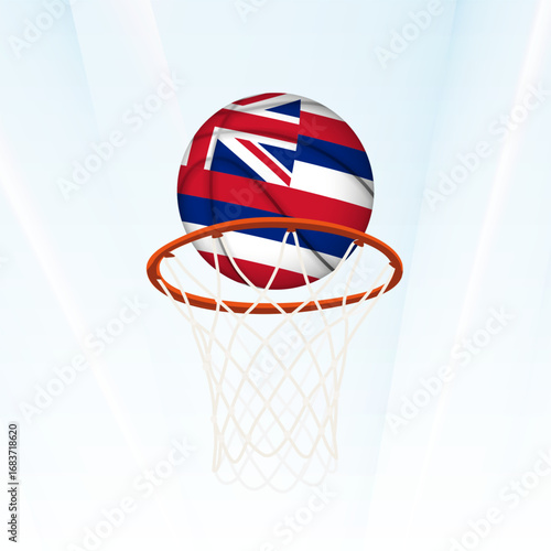 Hawaii Flag Basketball Scoring Through Hoop.