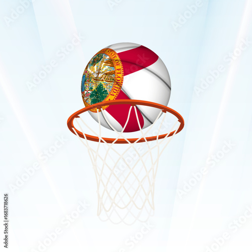 Florida Flag Basketball Scoring Through Hoop.