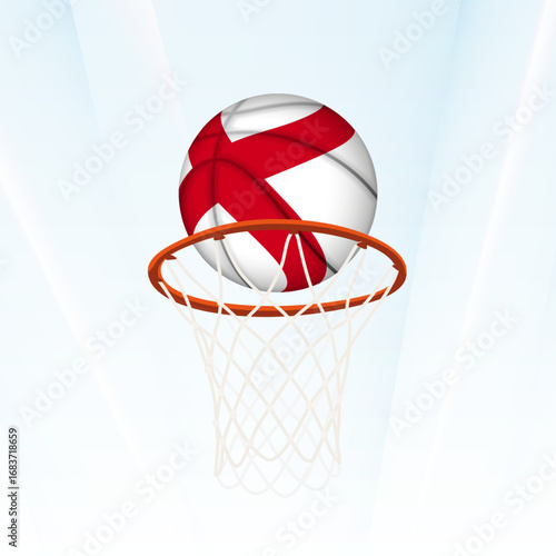 Alabama Flag Basketball Scoring Through Hoop.