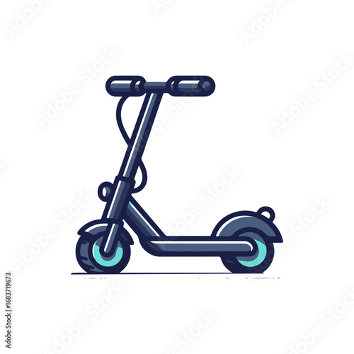 A sleek electric scooter parked on a clean street, showcasing modern urban transportation