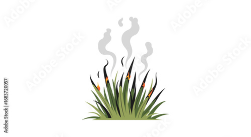 Natural disaster warning alert signs of grass fire danger rising danger