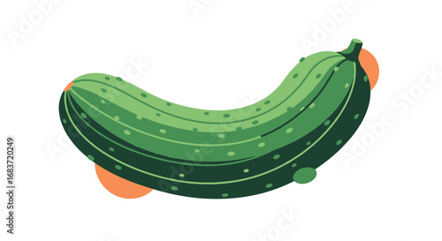 A large green pickle with orange dots and yellow seeds fresh from the garden