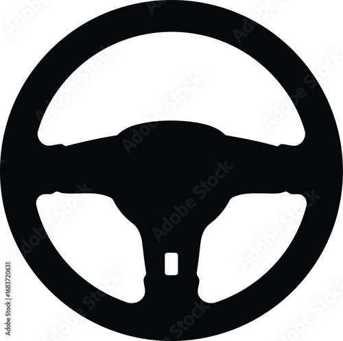 Modern car steering wheel icon vector transportation control symbol drive automotive vector