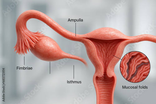 Female reproductive system anatomy - Illustration