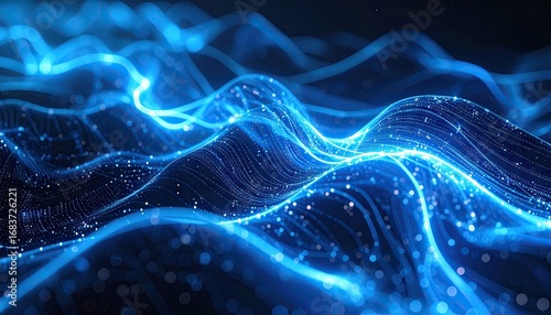 Glowing Blue Neural Network Connections Abstract AI Concept