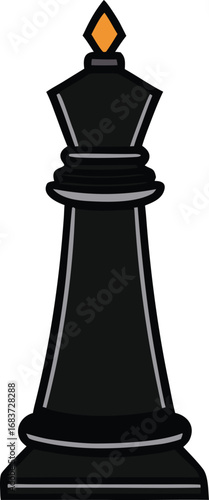 Sleek black chess bishop piece vector illustration scalable icon for games and strategy transparent background