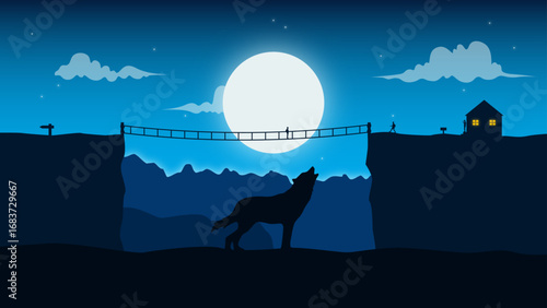 mountain night landscape