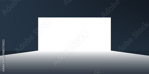 Dark Room, Light Coming In Through an Open Door - New Possibilities, Hope, Overcome Problems, Solution Finding Concept