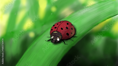 lady bug on a blade of grass