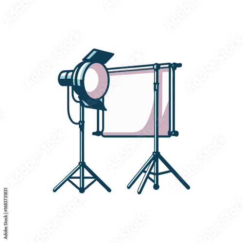 Studio lighting setup with softbox and backdrop, creating a professional photography environment