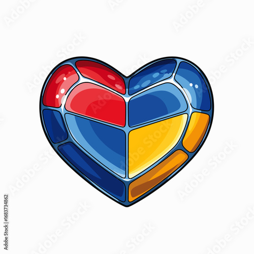 Symbolic Heart Design Representing National Unity and Solidarity