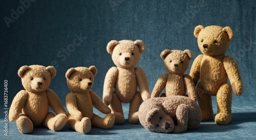 Wallpaper Mural Vintage teddy bears arranged in a group Torontodigital.ca