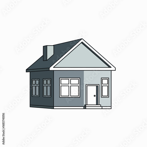A charming detached residential dwelling with a pitched roof and multiple windows
