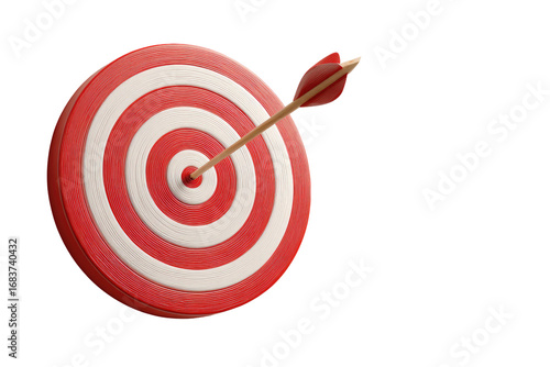 Red target with arrow hitting bullseye