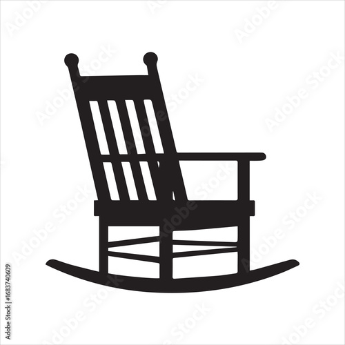  Porch Rocking Chair Silhouette vector illustration