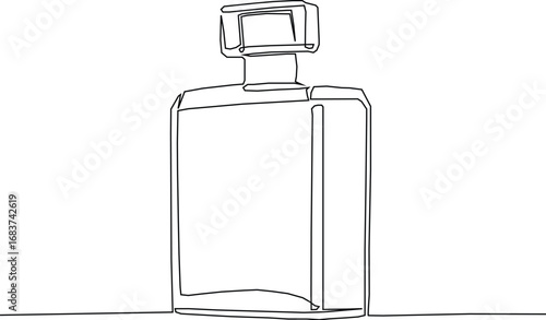 Perfume Bottle Continuous Line Icon, Continuous one line drawing of elegant perfume spray bottle. Perfume spray in single line draw illustration.