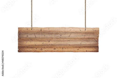 Wooden sign isolated on a white background