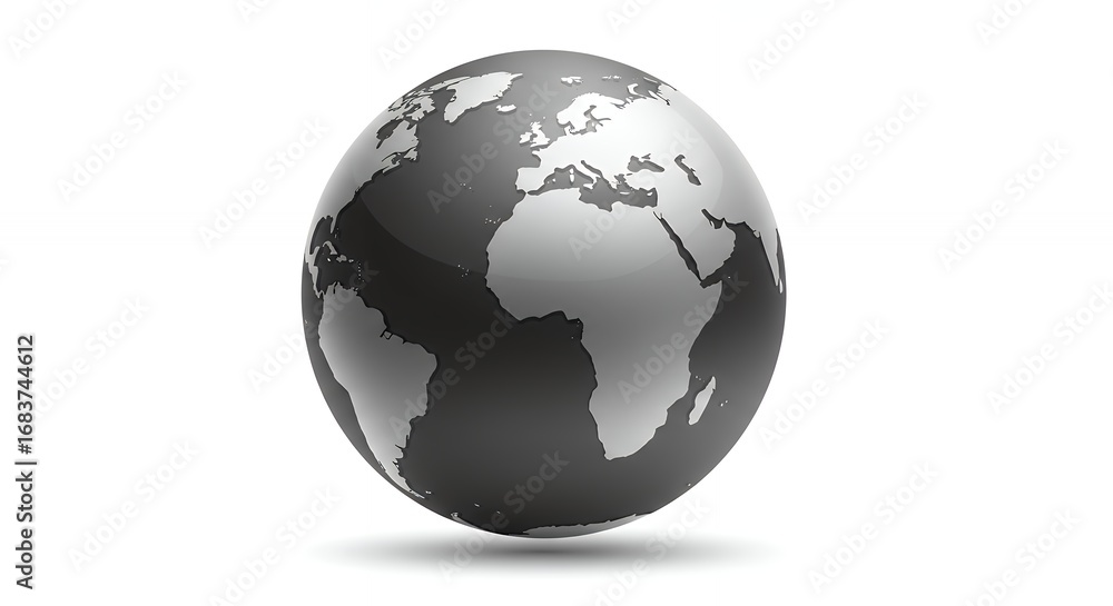 Fototapeta premium Gray world globe graphic design