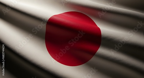 Free Download The Flag of Japan fluttering in the wind, The sun is the national symbol. The flag is white with a red circle in the center - GFXLoad