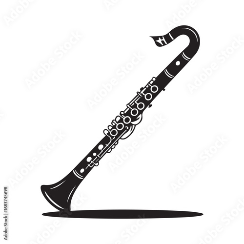Clarinet icon. Vector concept illustration for design. Vector black silhouette. with white background
