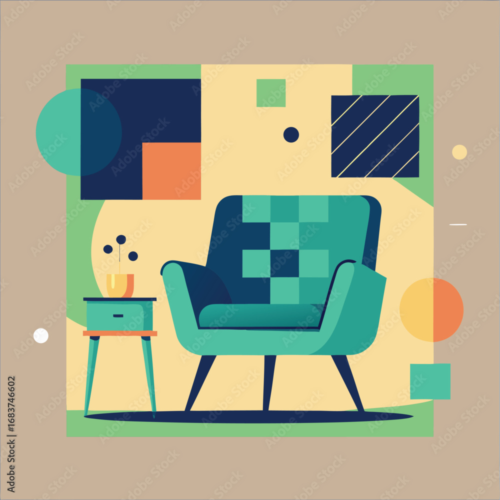 Fototapeta premium Furnished modern furniture post design