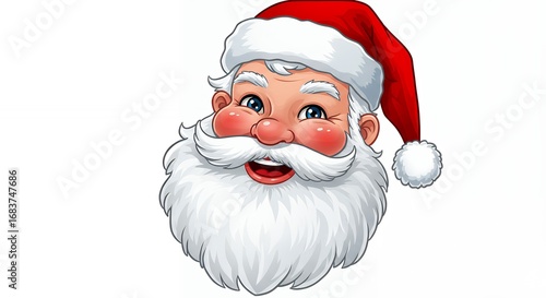 Smiling santa claus cartoon illustration
