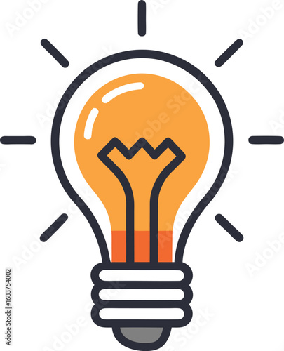 
"Lightbulb icon, idea generation theme, clean line-art"
