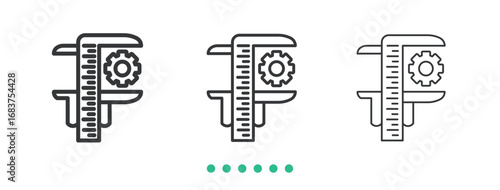 Measure improvement icon. Thin line icon vector