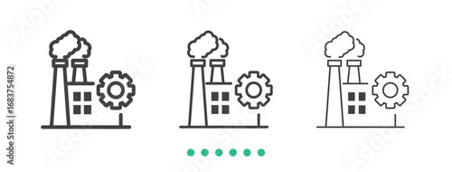 Factory icon. Thin line icon vector