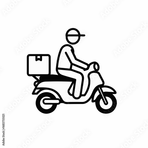 Delivery Courier on Scooter Icon