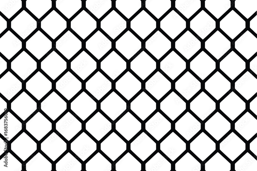 Fototapeta premium Seamless black chain link fence pattern background