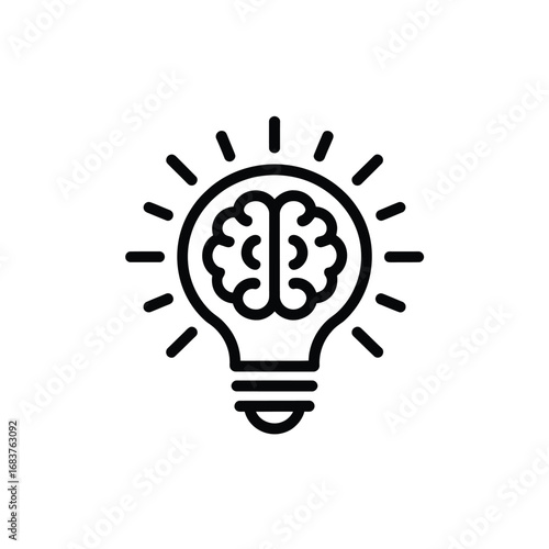 Brain inside lightbulb symbolizing innovation and ideas