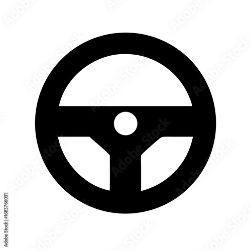 Vector art of steering wheel icon for car and vehicle
