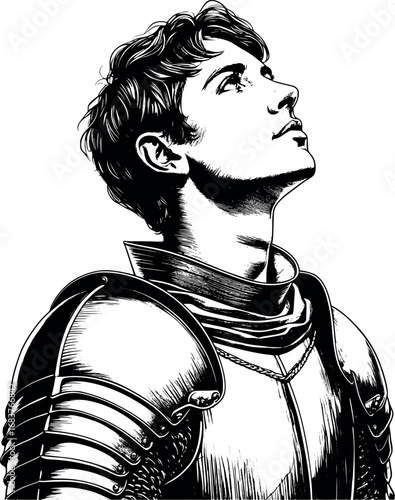 Joan of Arc engraving. Heroic spirit in timeless linework.