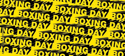 Boxing day wallpaper pattern, background illustration, label, concept. Happy boxing day sale. Promotional graphic with the text 'Boxing Day, Sale'